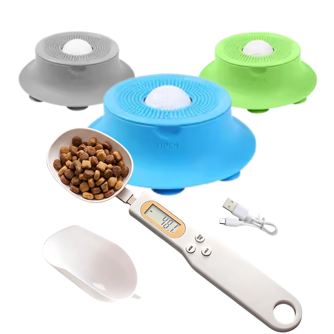 PACK AHORRO: Comedero Anti-Ansiedad + Cuchara Medidora Pawzle™